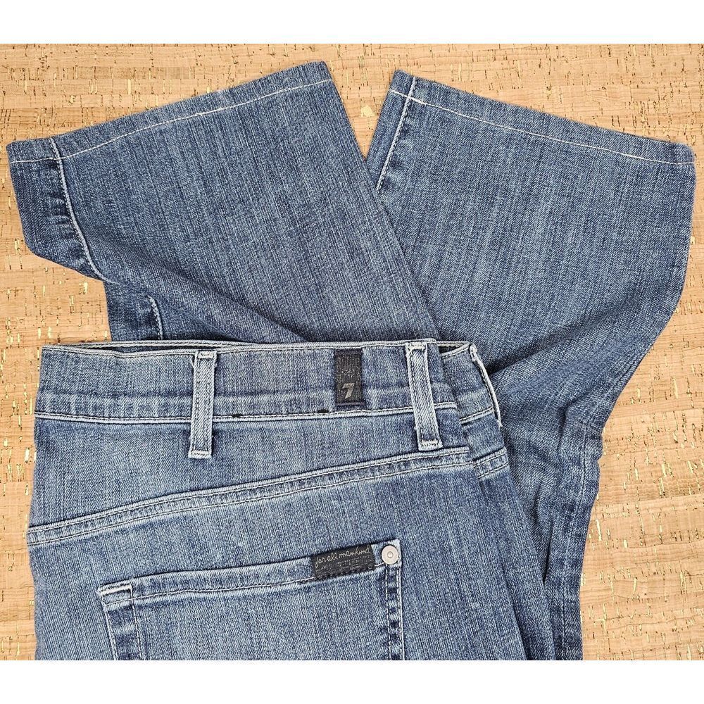 7 For all Mankind Jeans Mens 40x28 Blue Medium‎ Wash Denim Slimmy Slim Fit - Picture 4 of 8